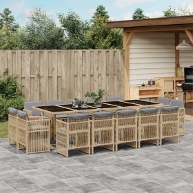 Garden dining set with 15-piece synthetic rattan beige cushions. by , Garden sets - Ref: Foro24-3211056, Price: 890,61 €, Dis...