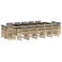 Garden dining set with 15-piece synthetic rattan beige cushions. by , Garden sets - Ref: Foro24-3211056, Price: 997,90 €, Dis...