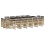 Garten-Essgruppe mit 15-teiligen Kissen aus synthetischem Rattan in Beige. von , Gartensets - Ref: Foro24-3211056, Preis: 890...