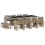 Garten-Essgruppe mit 13-teiligen Kissen aus synthetischem Rattan in Beige. von , Gartensets - Ref: Foro24-3211704, Preis: 797...