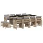 Set comedor de jardín con cojines 13 pzas ratán sintético beige de , Conjuntos de jardín - Ref: Foro24-3211704, Precio: 765,6...
