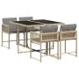 Garden dining set 5 pieces with beige synthetic rattan cushions by , Garden sets - Ref: Foro24-3211440, Price: 281,55 €, Disc...