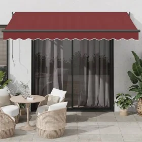 Manual retractable awning in burgundy color, 350x250 cm. by , Awnings - Ref: Foro24-3215299, Price: 214,84 €, Discount: %