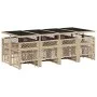 Garden dining set with 13-piece synthetic rattan beige cushions. by , Garden sets - Ref: Foro24-3210804, Price: 753,41 €, Dis...