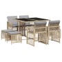 9-piece garden dining set with beige synthetic rattan cushions by , Garden sets - Ref: Foro24-3210780, Price: 360,25 €, Disco...