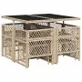 9-piece garden dining set with beige synthetic rattan cushions by , Garden sets - Ref: Foro24-3210780, Price: 397,09 €, Disco...
