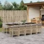 Garden dining set 11 pieces with beige synthetic rattan cushions by , Garden sets - Ref: Foro24-3210756, Price: 809,44 €, Dis...