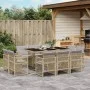 Garden dining set 11 pieces with beige synthetic rattan cushions by , Garden sets - Ref: Foro24-3210852, Price: 710,71 €, Dis...