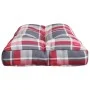 Cushion for a red checkered fabric pallet sofa 80x40x12 cm by , Cushions for chairs and sofas - Ref: Foro24-360614, Price: 23...