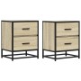 Zwei Nachttische aus Sonoma-Eichenfurnierholz, 40x31x50 cm. von , Nachttische - Ref: Foro24-848677, Preis: 84,14 €, Rabatt: %