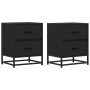 Bedside tables 2 units engineered wood black 40x31x50 cm by , Nightstands - Ref: Foro24-848675, Price: 90,69 €, Discount: %