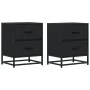 Bedside tables 2 units engineered wood black 40x31x50 cm by , Nightstands - Ref: Foro24-848675, Price: 89,25 €, Discount: %