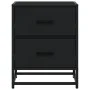 Bedside tables 2 units engineered wood black 40x31x50 cm by , Nightstands - Ref: Foro24-848675, Price: 89,25 €, Discount: %