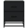 Nachttische 2 Stück aus schwarzer Ingenieurholz 40x31x50 cm von , Nachttische - Ref: Foro24-848675, Preis: 90,37 €, Rabatt: %