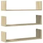 Wall shelves 3 units engineered wood Sonoma oak 80x18x18 cm by , Shelves and shelves - Ref: Foro24-853292, Price: 34,17 €, Di...