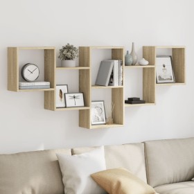 Engineered oak Sonoma wall shelf 159x18x66cm by , Shelves and shelves - Ref: Foro24-853301, Price: 52,86 €, Discount: %