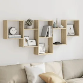 Engineered oak Sonoma wall shelf 159x18x66cm by , Shelves and shelves - Ref: Foro24-853301, Price: 51,99 €, Discount: %
