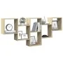 Engineered oak Sonoma wall shelf 159x18x66cm by , Shelves and shelves - Ref: Foro24-853301, Price: 51,99 €, Discount: %
