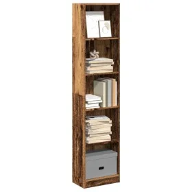 Engineered wood bookshelf in aged color, 40x24x176 cm by , Bookcases and shelves - Ref: Foro24-857799, Price: 53,08 €, Discou...