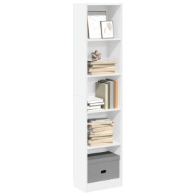 Engineered wood white shelf 40x24x176 cm by , Bookcases and shelves - Ref: Foro24-857792, Price: 54,91 €, Discount: %