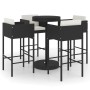 5-piece garden bar set and black synthetic rattan cushions by vidaXL, Garden sets - Ref: Foro24-3094775, Price: 399,89 €, Dis...
