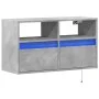 Wand-TV-Möbel mit LED-Lichtern in Betongrau 80x31x45 cm von , TV-Möbel - Ref: Foro24-852330, Preis: 58,99 €, Rabatt: %