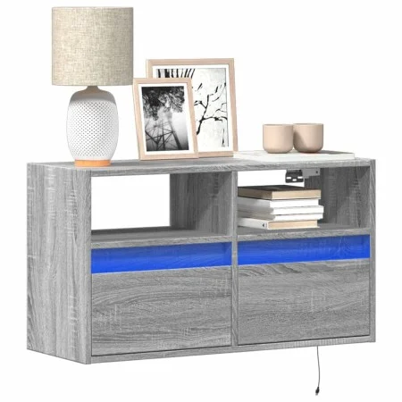 Wand-TV-Möbel mit LED-Lichtern in Sonoma-Grau 80x31x45 cm von , TV-Möbel - Ref: Foro24-852332, Preis: 64,28 €, Rabatt: %