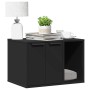 Mueble arenero de gatos madera ingeniería negro 60x40x40 cm
