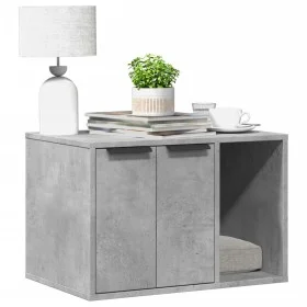 Cat litter box furniture in gray wood and concrete 60x40x40 cm by , Cat furniture - Ref: Foro24-857727, Price: 55,36 €, Disco...