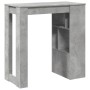 Hoher Bartisch mit Regalen aus grauem Holz und Beton, 102x50x103,5 cm. von , Küchen- und Esstische - Ref: Foro24-854358, Prei...