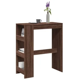 Tall bar table with oak brown shelves 90x40x103.5 cm by , Kitchen and dining tables - Ref: Foro24-854379, Price: 77,13 €, Dis...