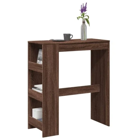 Tall bar table with oak brown shelves 90x40x103.5 cm by , Kitchen and dining tables - Ref: Foro24-854379, Price: 77,13 €, Dis...