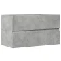 Wandschrank für Badezimmer aus Holzwerkstoff in Grau-Beton-Optik, 80x38,5x45cm. von , Badezimmermöbel - Ref: Foro24-856245, P...