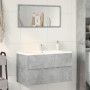 Wandschrank für Badezimmer aus Holzwerkstoff in Grau-Beton-Optik, 80x38,5x45cm. von , Badezimmermöbel - Ref: Foro24-856245, P...