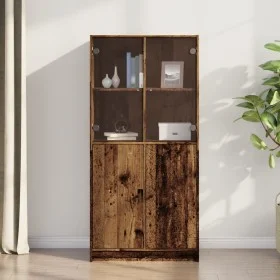 Sideboard with aged engineered wood doors 68x37x142 cm by , Sideboards - Ref: Foro24-3318722, Price: 136,96 €, Discount: %