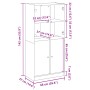 Sideboard mit Türen aus gealtertem Ingenieurholz 68x37x142 cm von , Sideboards - Ref: Foro24-3318722, Preis: 138,94 €, Rabatt: %
