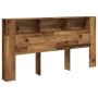 Aged engineered wood wardrobe headboard 200x18.5x102.5 cm by , Lockers and storage cabinets - Ref: Foro24-856886, Price: 111,...