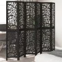 6-panel solid Paulownia wood room divider screen in black. by , Room dividers - Ref: Foro24-358763, Price: 170,85 €, Discount: %