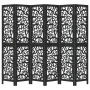 6-panel solid Paulownia wood room divider screen in black. by , Room dividers - Ref: Foro24-358763, Price: 170,85 €, Discount: %