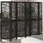 6-panel solid Paulownia wood room divider screen in black. by , Room dividers - Ref: Foro24-358761, Price: 150,33 €, Discount: %