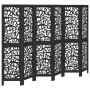 6-panel solid Paulownia wood room divider screen in black. by , Room dividers - Ref: Foro24-358761, Price: 150,33 €, Discount: %