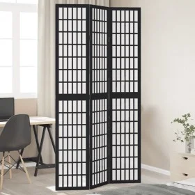 Three-panel solid Paulownia wood room divider screen in black. by , Room dividers - Ref: Foro24-358768, Price: 96,41 €, Disco...