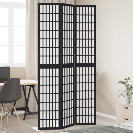 Three-panel solid Paulownia wood room divider screen in black. by , Room dividers - Ref: Foro24-358768, Price: 108,68 €, Disc...