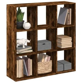 Smoked oak wood divider bookcase 102x29x103.5 cm by , Bookcases and shelves - Ref: Foro24-858043, Price: 75,19 €, Discount: %