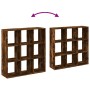 Smoked oak wood divider bookcase 102x29x103.5 cm by , Bookcases and shelves - Ref: Foro24-858043, Price: 76,24 €, Discount: %