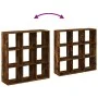 Smoked oak wood divider bookcase 102x29x103.5 cm by , Bookcases and shelves - Ref: Foro24-858043, Price: 75,19 €, Discount: %