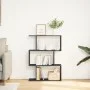 Three-level black engineered wood divider bookcase 70x24x97 cm by , Bookcases and shelves - Ref: Foro24-858112, Price: 45,96 ...