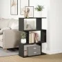 Three-level black engineered wood divider bookcase 70x24x97 cm by , Bookcases and shelves - Ref: Foro24-858112, Price: 45,96 ...