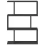 Three-level black engineered wood divider bookcase 70x24x97 cm by , Bookcases and shelves - Ref: Foro24-858112, Price: 45,96 ...