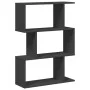 Three-level black engineered wood divider bookcase 70x24x97 cm by , Bookcases and shelves - Ref: Foro24-858112, Price: 45,96 ...